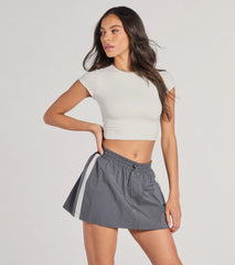 Classically Sporty High-Rise Striped Skort