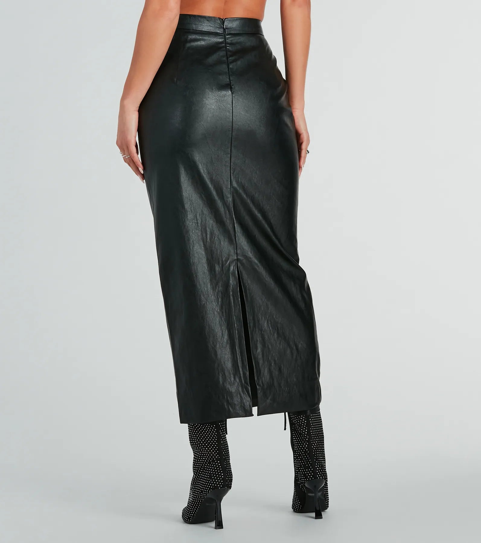 Be The Moment Faux Leather High-Rise Maxi Skirt