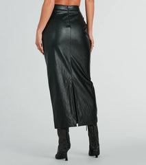 Be The Moment Faux Leather High-Rise Maxi Skirt
