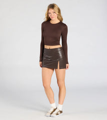 Made To Standout High-Rise Slit Mini Skirt
