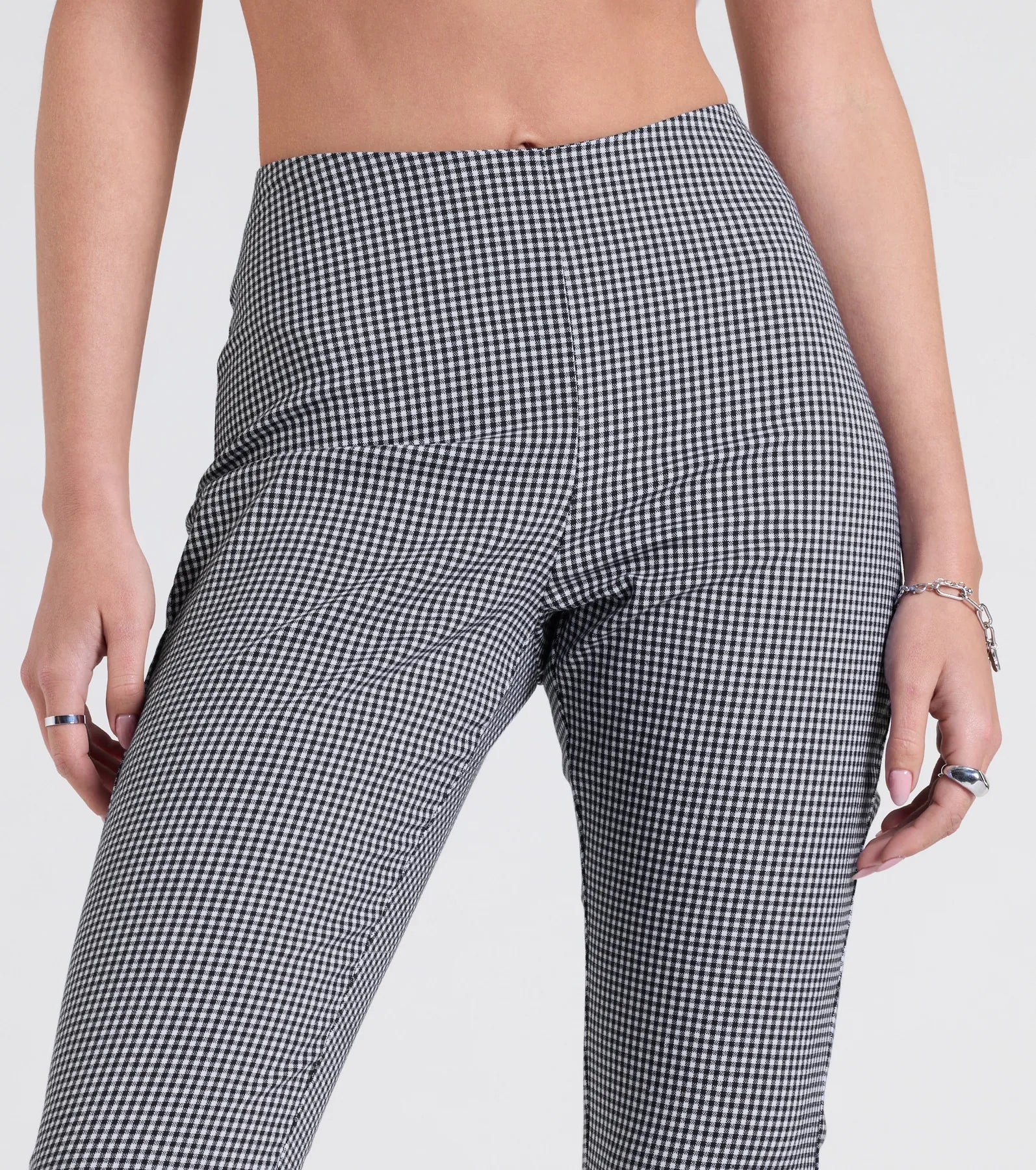Stylish Strolls High-Rise Gingham Capri Pants