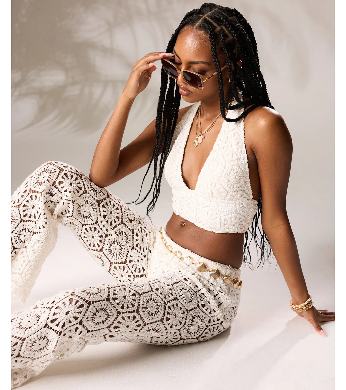 Get The Look Crochet High-Rise Pants