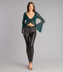 High-Rise Coated Skinny Pants