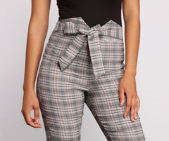 High Waist Plaid Perfection Skinny Pants