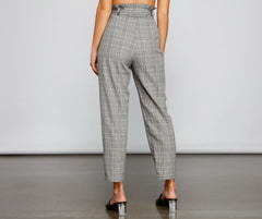 Chic Stunner High Waist Plaid Pants