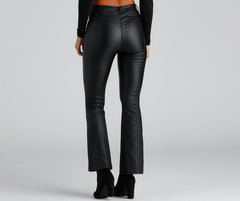 Coated In Chic Seam Flare Pants