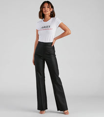Stylish Ambition Coated Wide-Leg Pants