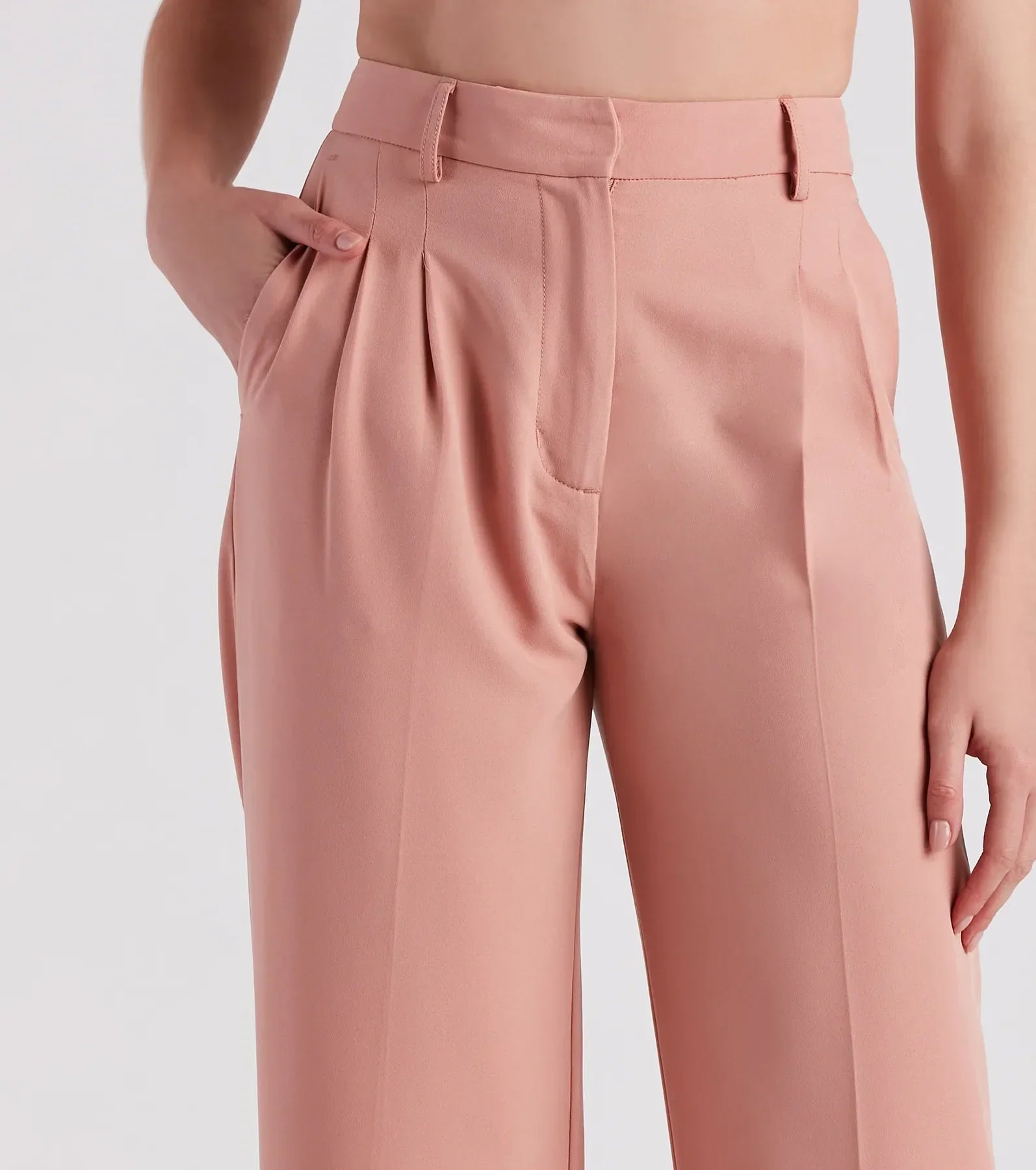 Chic Crepe Boyfriend Trouser Pants