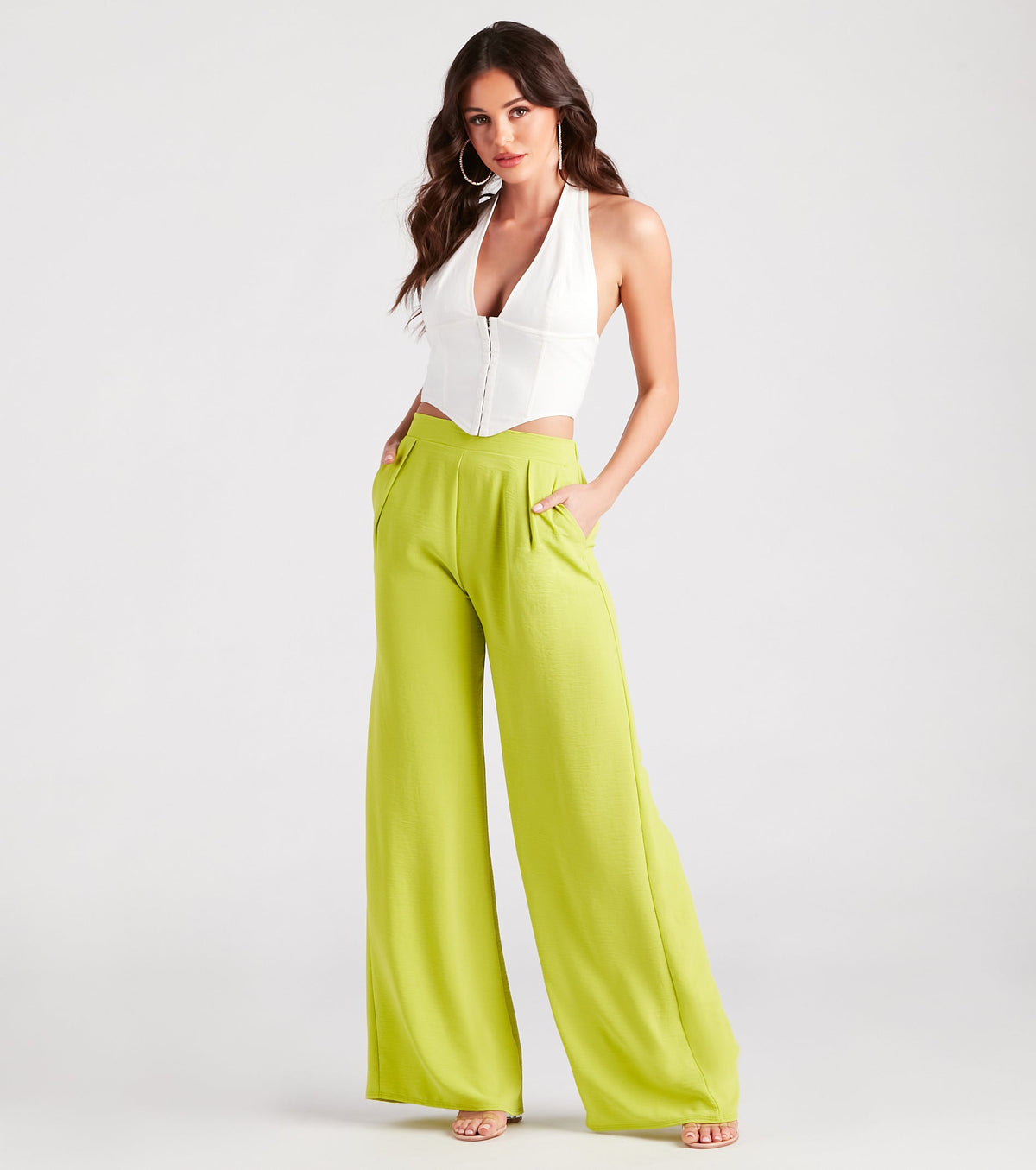 Weekend Chic High Waist Wide-Leg Pants
