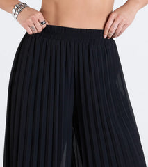 Pretty Pleats High-Rise Chiffon Palazzo Pants