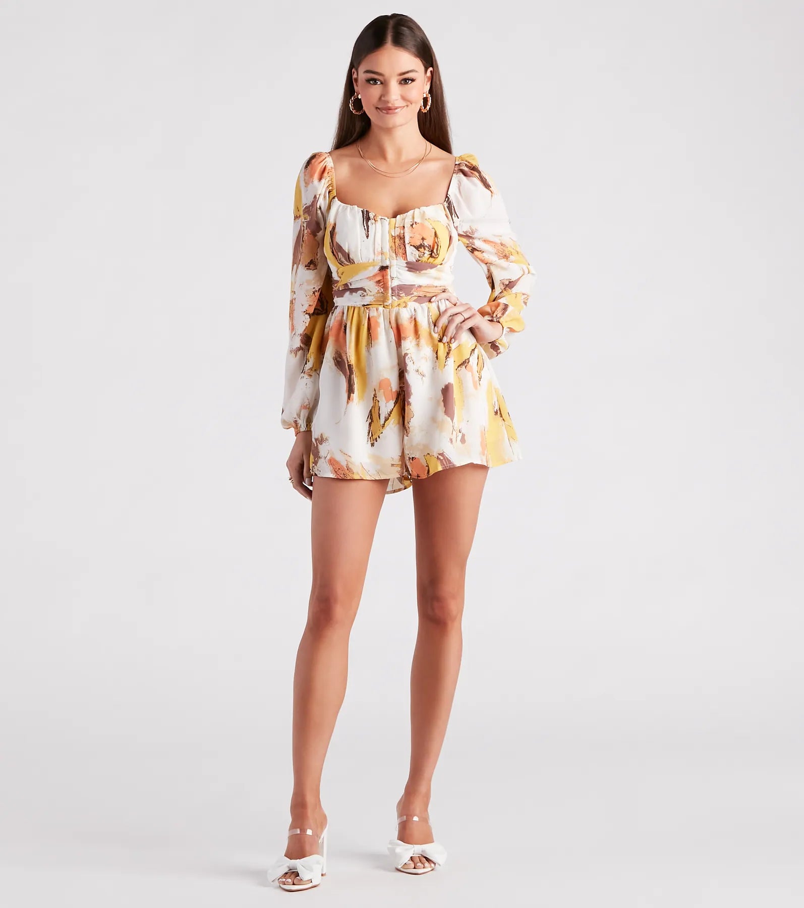 Greet The Season Abstract Printed Romper