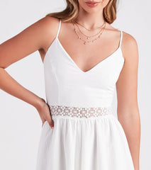 Go With The Flow Crochet Woven Romper