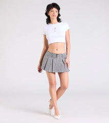 Cute Icon Gingham Belted Mini Skort