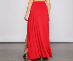 Bold Impressions High Slit Maxi Skirt