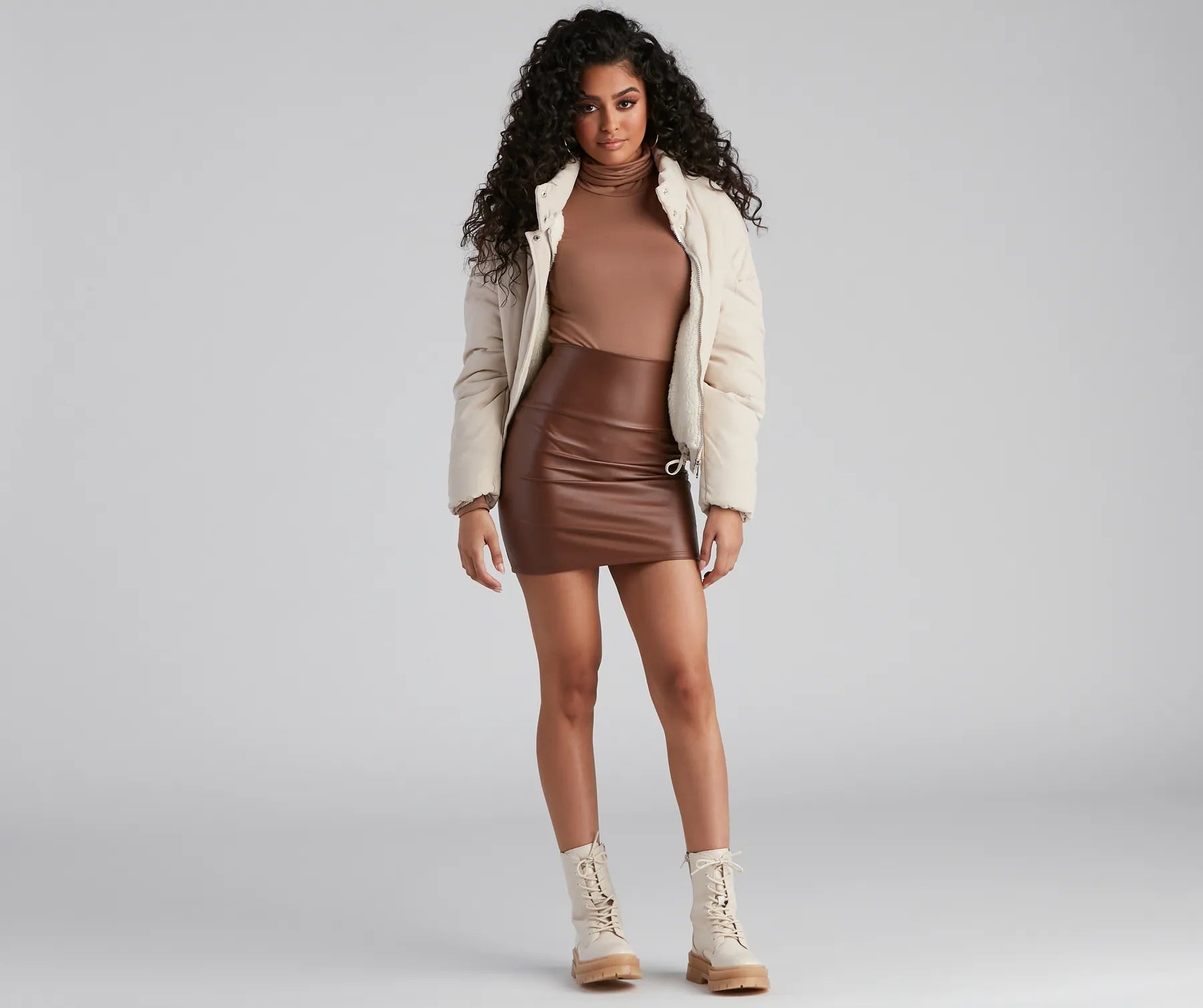 Edgy-Chic Faux Leather Mini Skirt