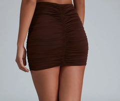 Chic Silhouette Ruched Mini Skirt