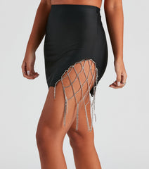 Glam Catch Rhinestone Mini Skirt