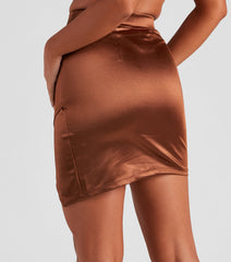 A Night In Satin Wrap Mini Skirt