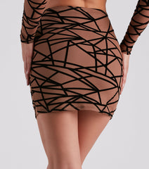 Match Made Mesh Abstract Skirt
