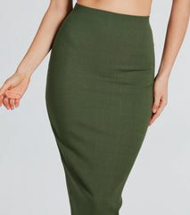 Seasonal Style High-Rise Midi Skirt