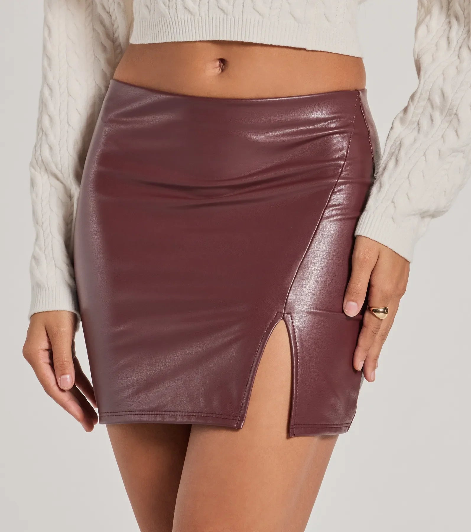 Bold Allure Faux Leather Mini Skirt