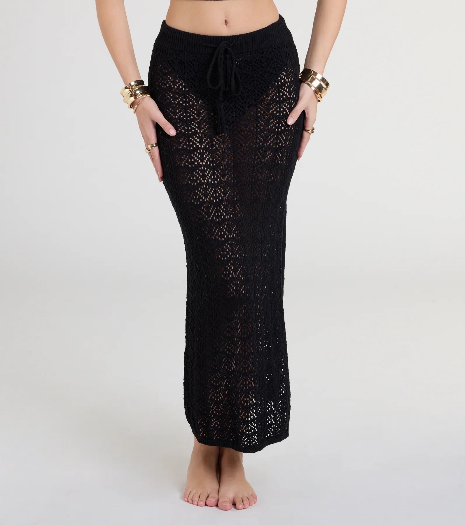 Bohemian Vibes Crochet Knit Maxi Skirt