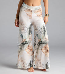 Mornings In Tulum Tropical Wide-Leg Pants