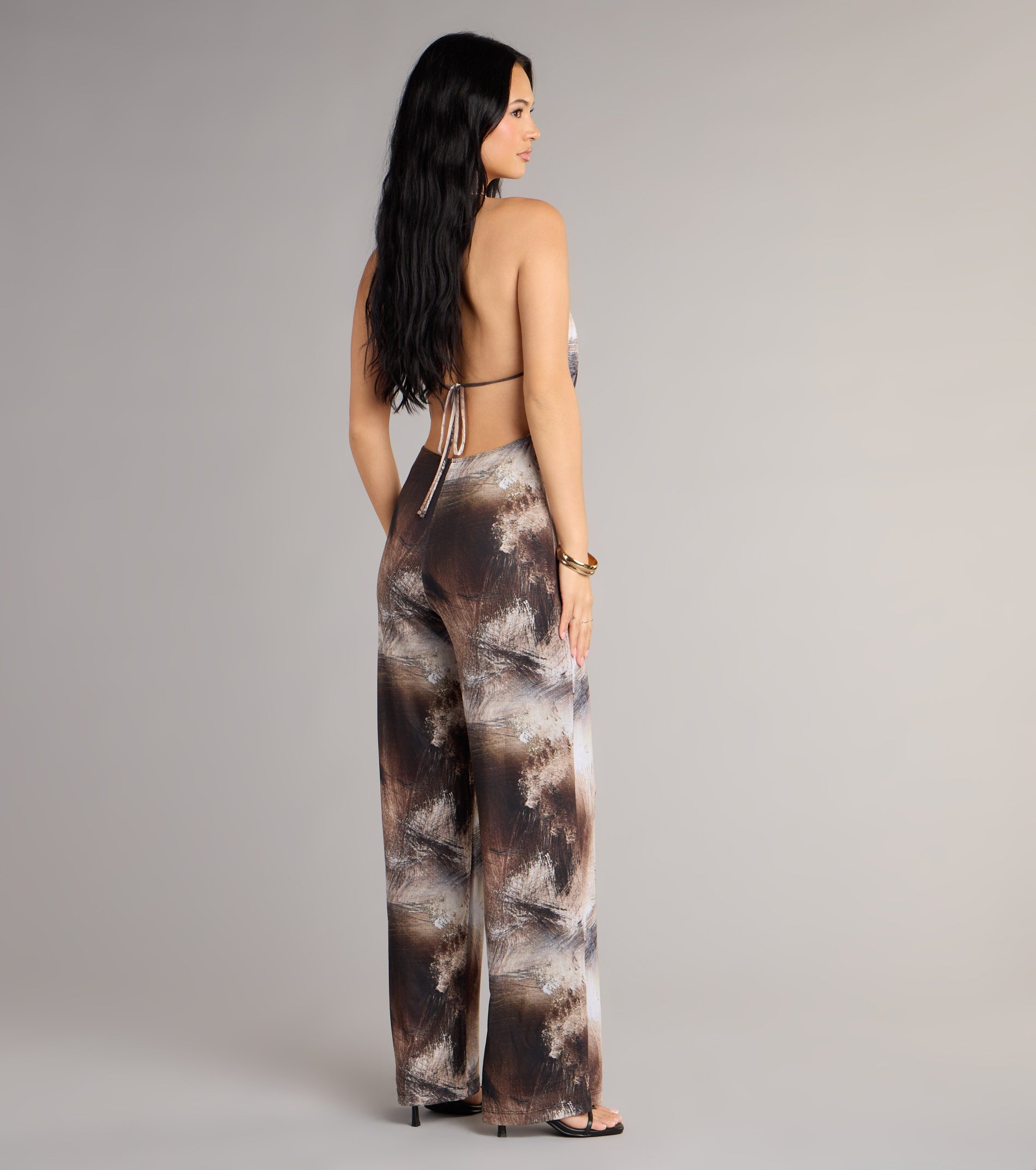 Abstract Attitude Wide-Leg Jumpsuit