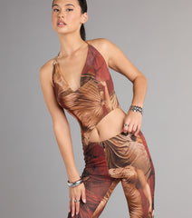 Off Duty Muse Abstract Print Cutout Jumpsuit