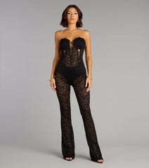 Laced in Luxe Strapless Lace Jumpsuit