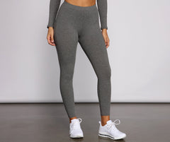 Ribbed Knit High Waist Leggings