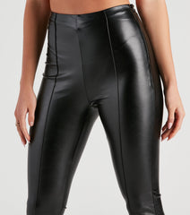 The Winner Faux Leather Flare Pants