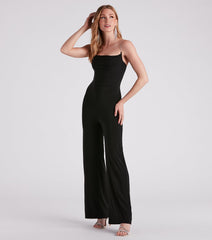 Touch Of Fab Rhinestone Strap Jumpsuit