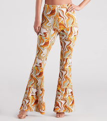 Swirl Of Attraction Printed Flare Pants