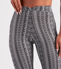 Boho Dreams Printed Cross Waist Flare Pants