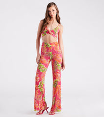 Tropical Destination High Waist Palazzo Pants