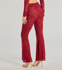 Delicate Flair Floral Lace Flared Pants