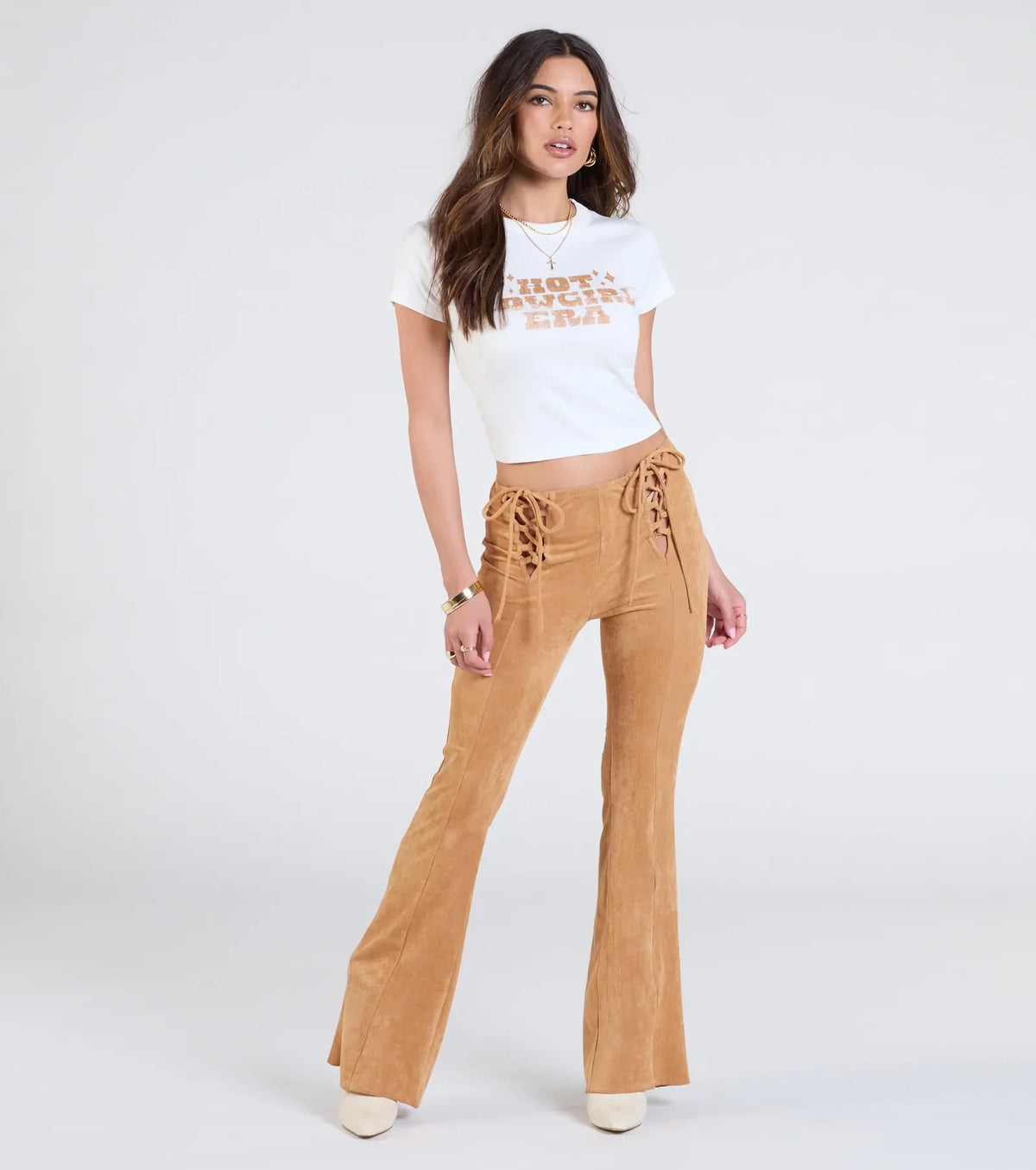 A Dose Of Attitude Lace-Up Flare Pants