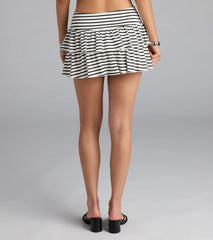 Fun In Stripes Ruffled Mini Skort