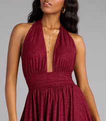 Starlit Mood Glitter Halter Romper