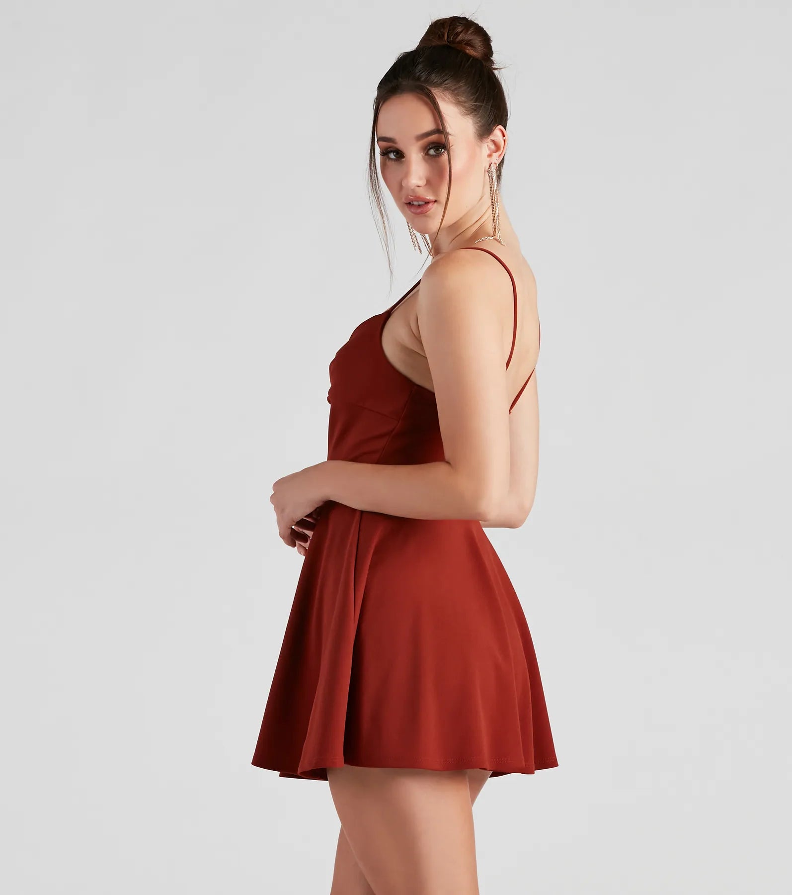 Trendy Twist-Front Skater Romper