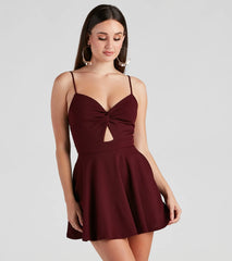 Trendy Twist-Front Skater Romper