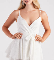 Breezy Summer Days Eyelet Knit Romper
