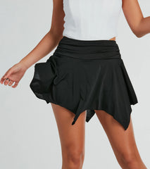 Flirt It Up Hanky Hem Knit Mini Skort