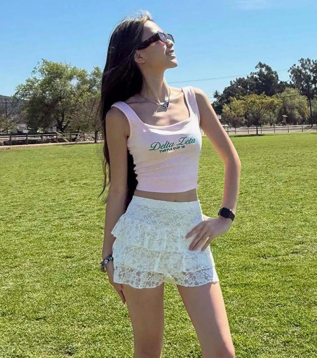 Charming Allure Drop Waist Tiered Lace Skort