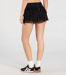 Flirty Feels Ruffled Lace Mini Skort