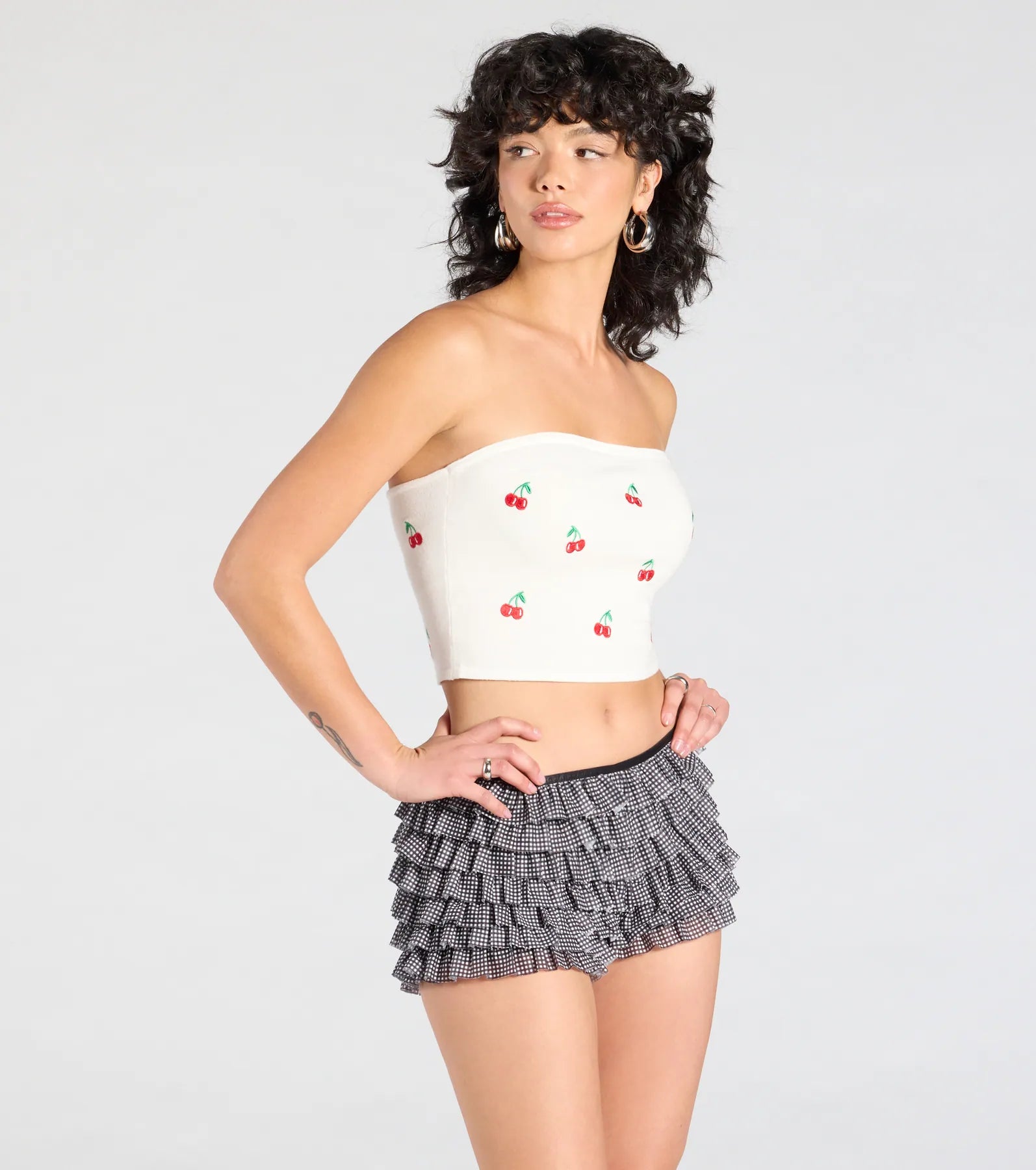 Chic Statement Gingham Ruffle Hot Shorts