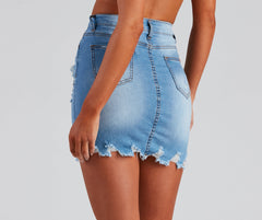 Staple High Waist Denim Skirt