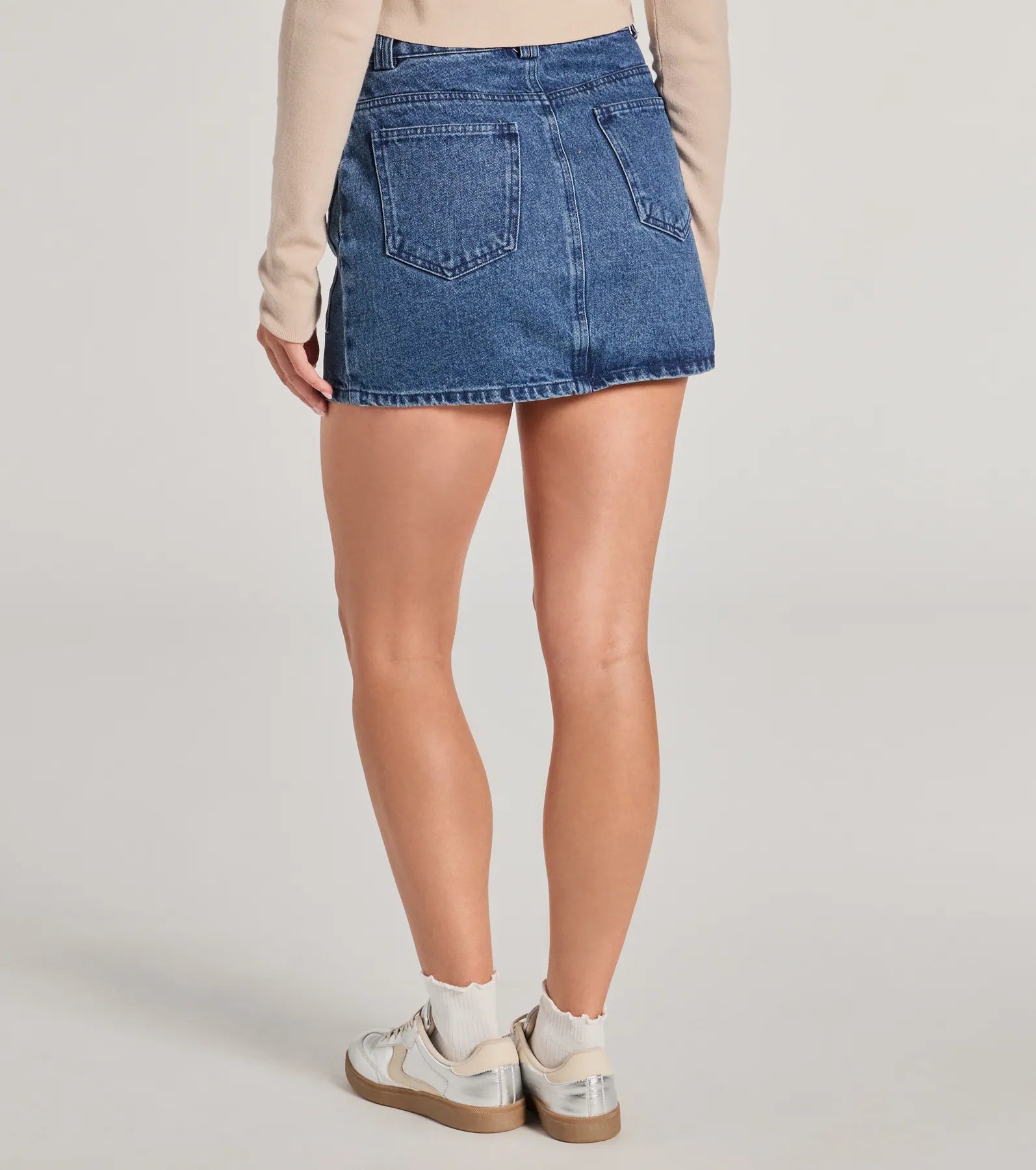 Casual Vibes High Waist Denim Mini Skirt
