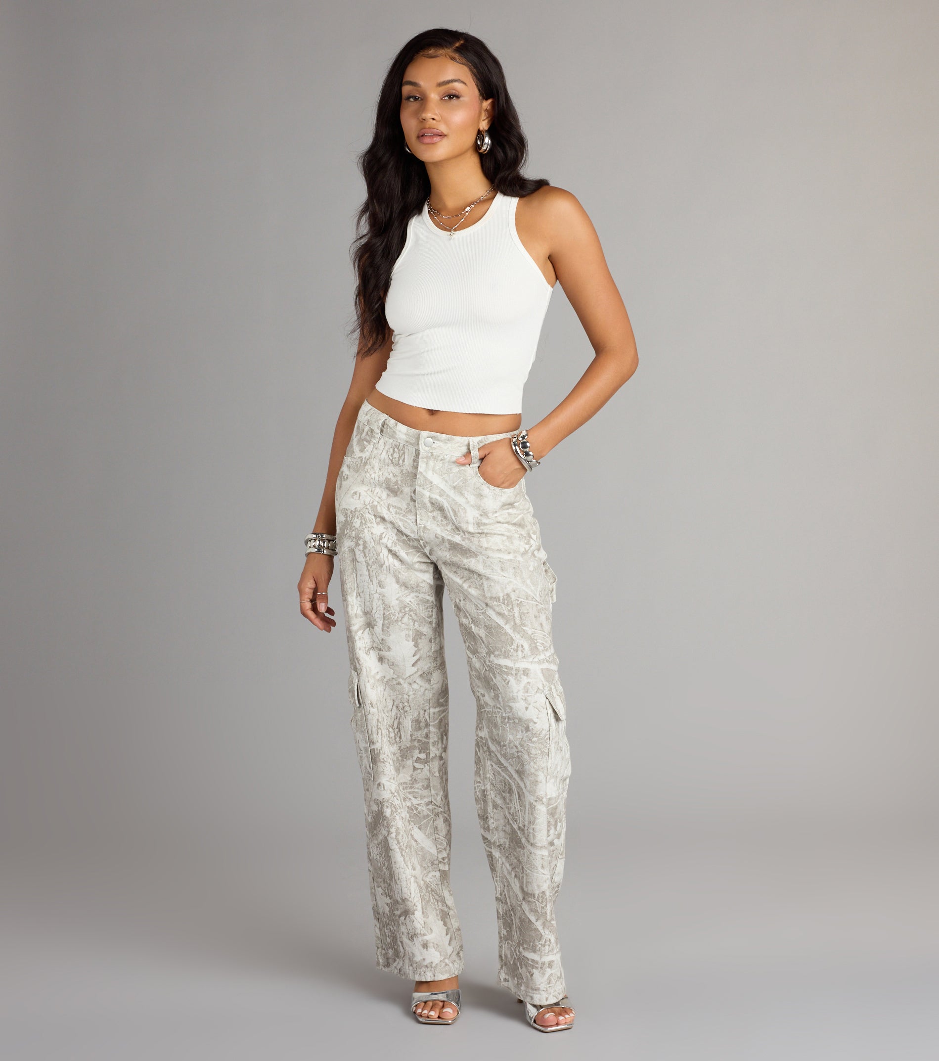 Off The Radar Camouflage Straight Leg Denim Jeans